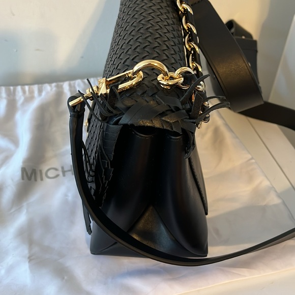 NWT MICHAEL KORS CECE MEDIUM BLACK CHAIN SHOULDER BAG - Picture 6 of 13